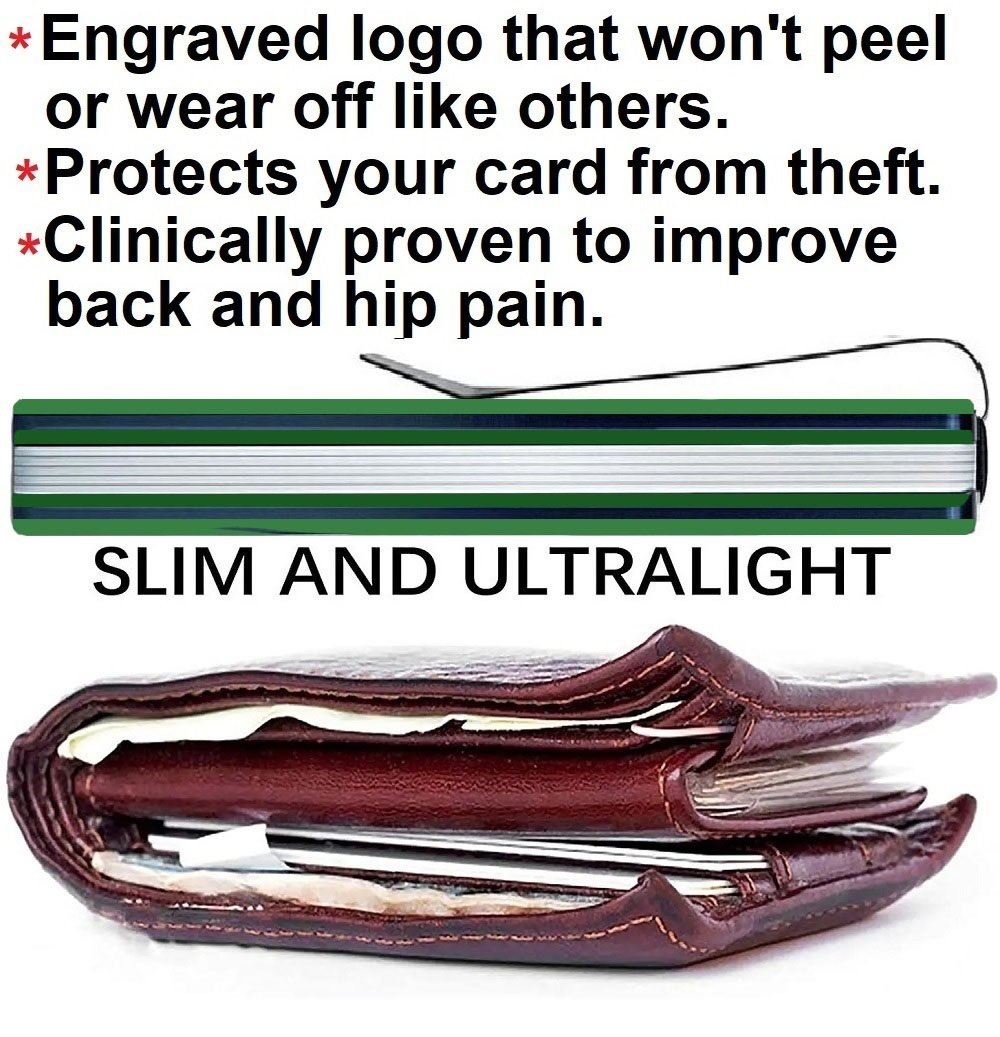 Bright Green Titanium Carbon Fiber RFID Blocking Wallet With Clip