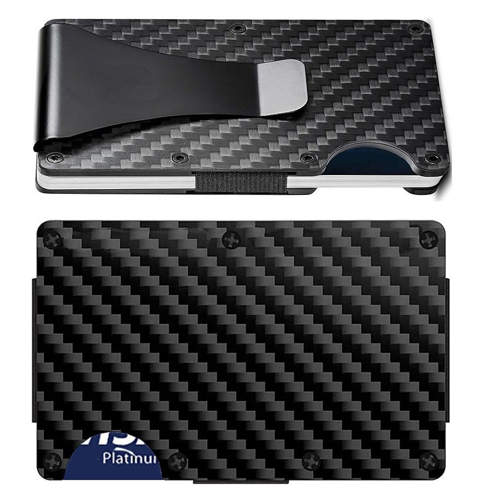 D7 Carbon Fiber Black RFID Blocking Wallet Clip 1