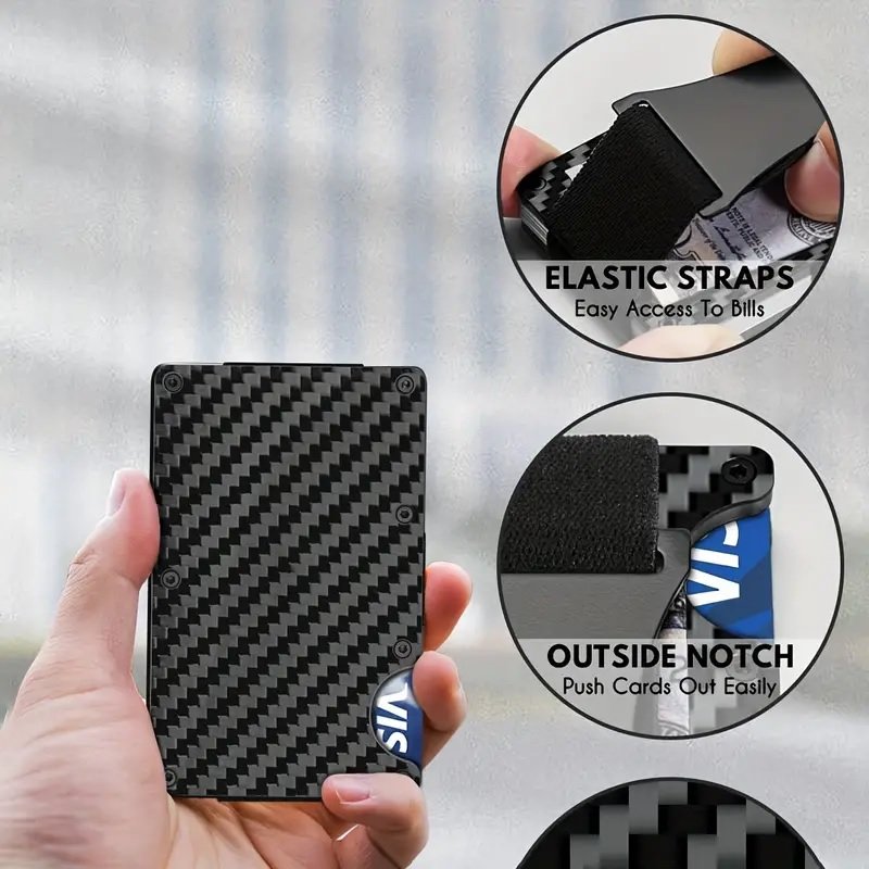 D7 Carbon Fiber Black RFID Blocking Wallet Clip 14