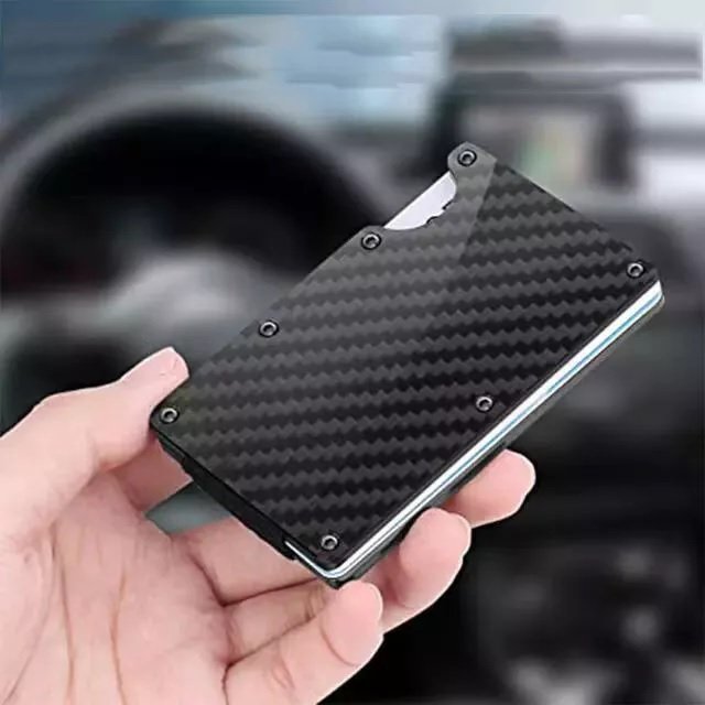 D7 Carbon Fiber Black RFID Blocking Wallet Clip 16