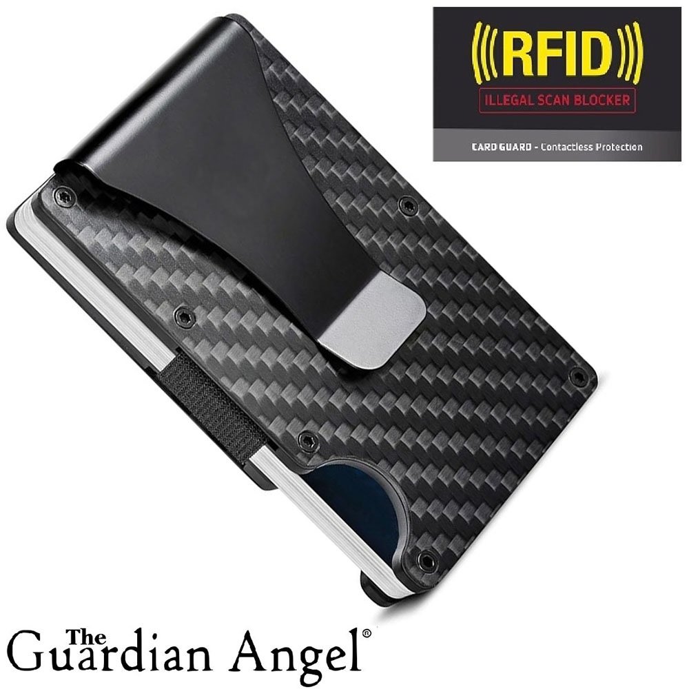 D7 Carbon Fiber Black RFID Blocking Wallet Clip 6