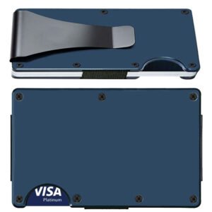 D7 Dark Blue RFID Blocking Wallet Clip 1