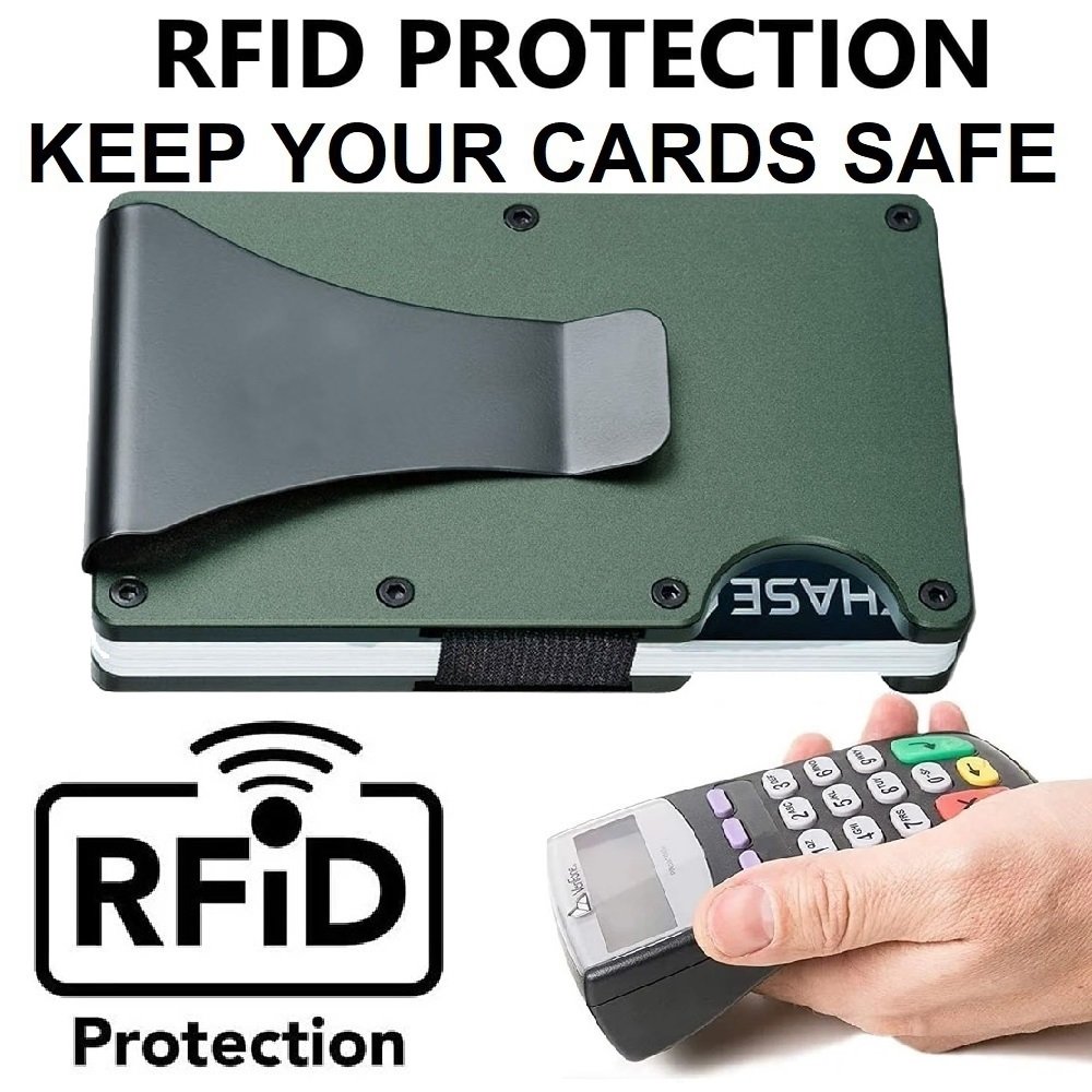D7 Green RFID Blocking Wallet Clip 4