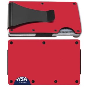 D7 Red RFID Blocking Wallet Clip 2