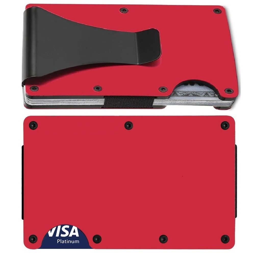 D7 Red RFID Blocking Wallet Clip 2