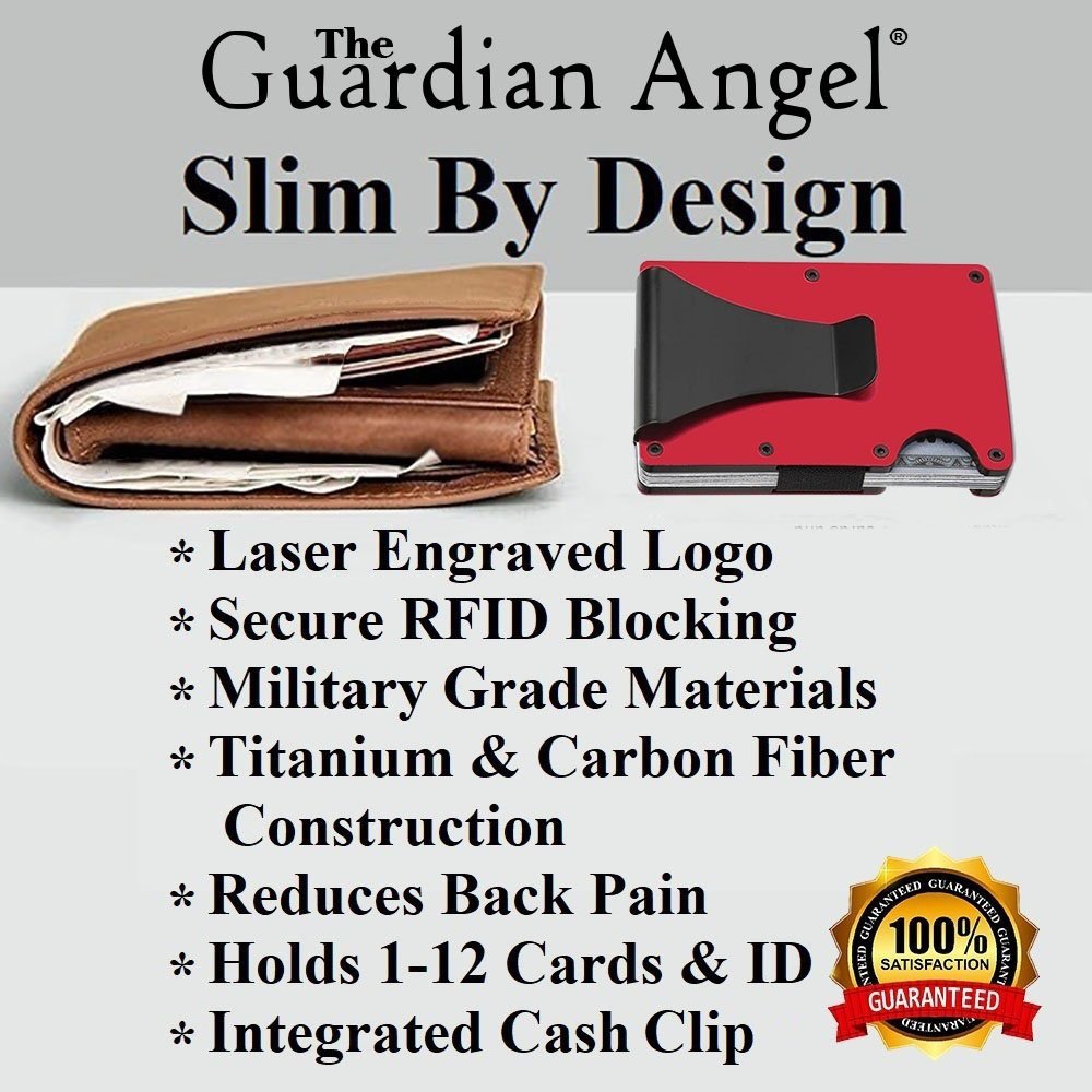 D7 Red RFID Blocking Wallet Clip 3