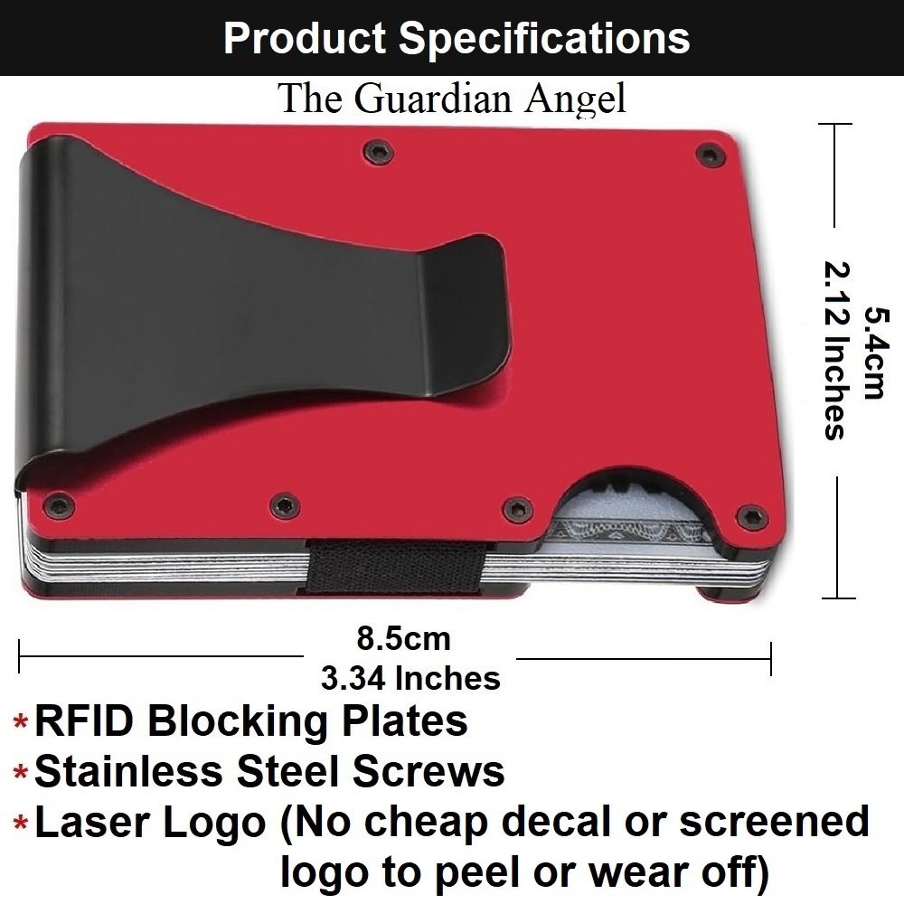 D7 Red RFID Blocking Wallet Clip 4