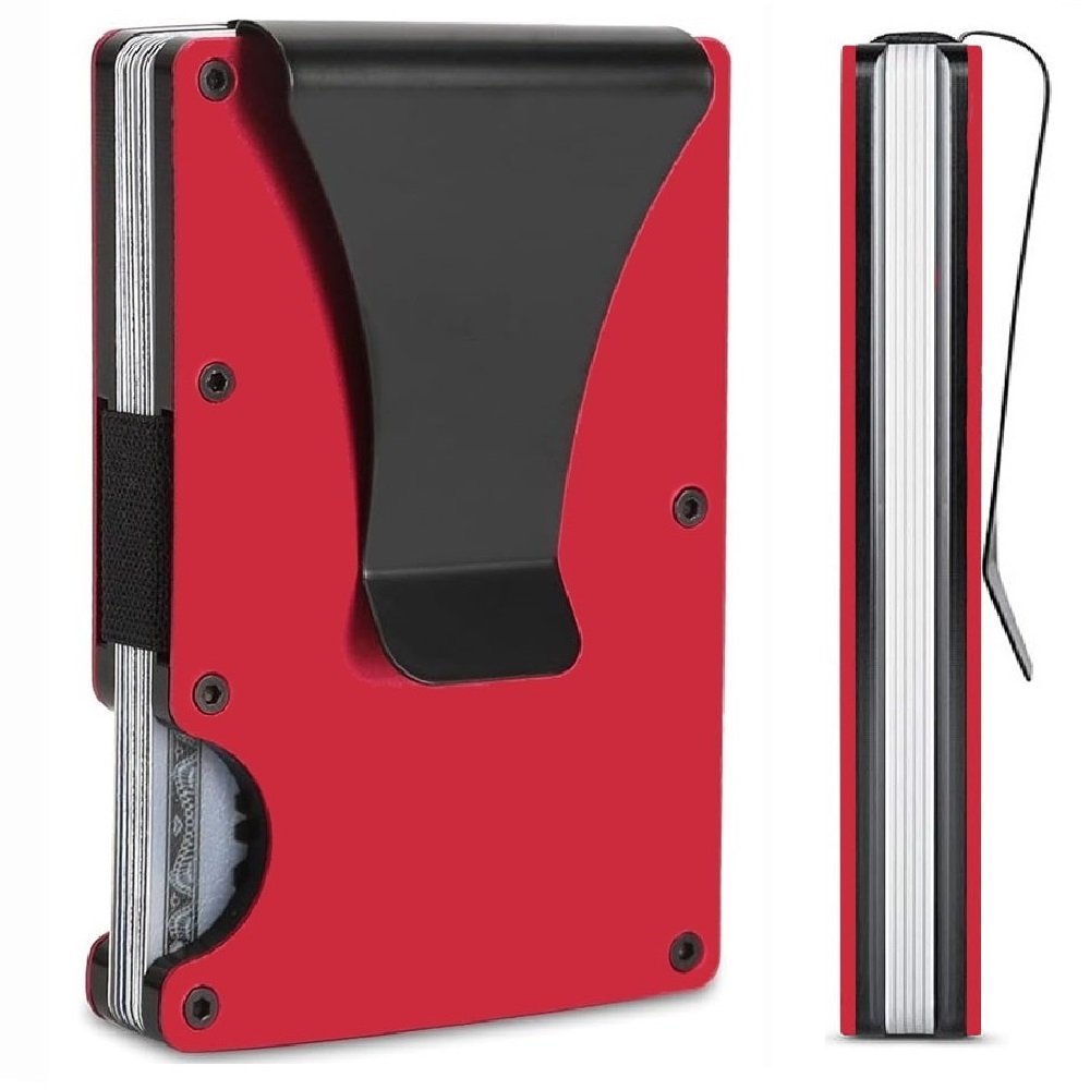 D7 Red RFID Blocking Wallet Clip 6